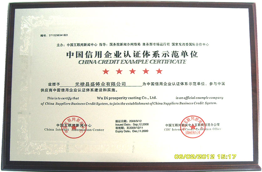 Credit enterprise certificate