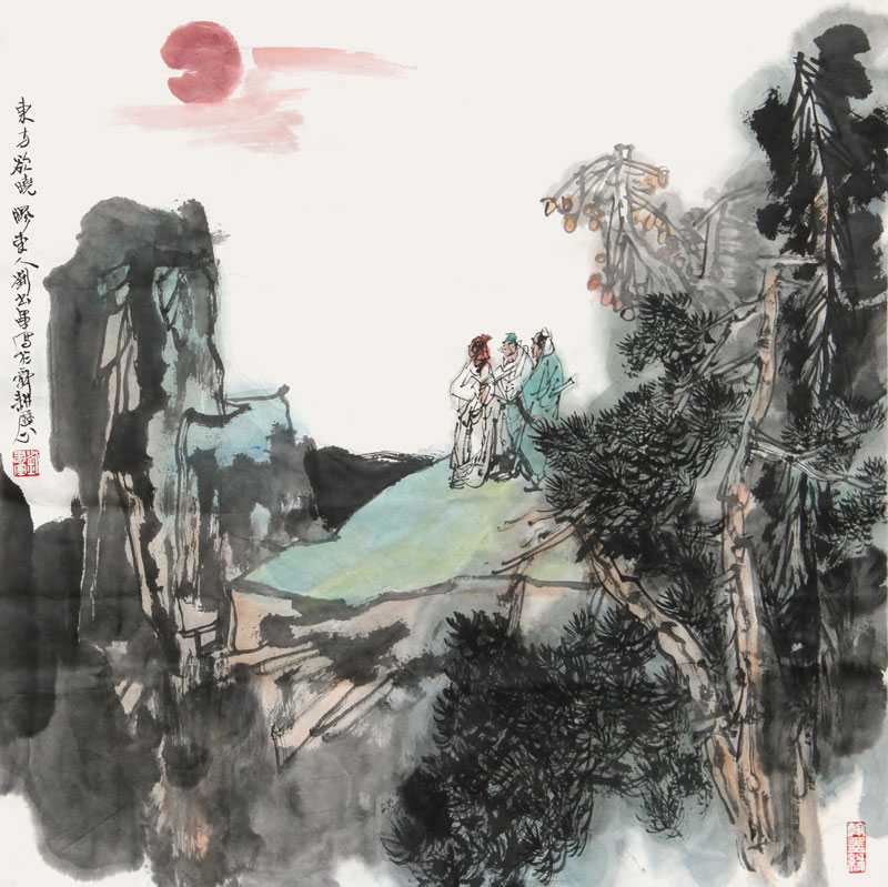 新增L19006刘书军东方欲晓山水